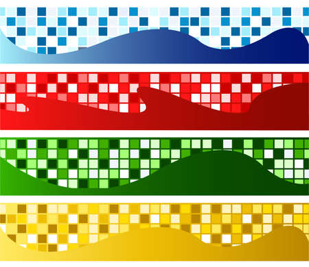 horizontal mosaic bannersのイラスト素材