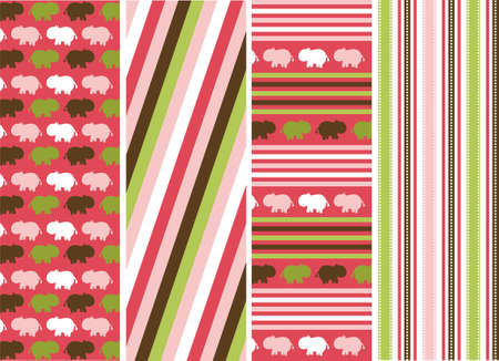 seamless patterns with fabric texture, animal patternsのイラスト素材