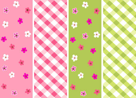 baby girl seamless patterns with fabric textureのイラスト素材