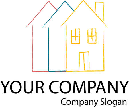 Company logo with a home iconのイラスト素材