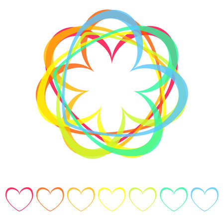 rainbow hearts icon のイラスト素材