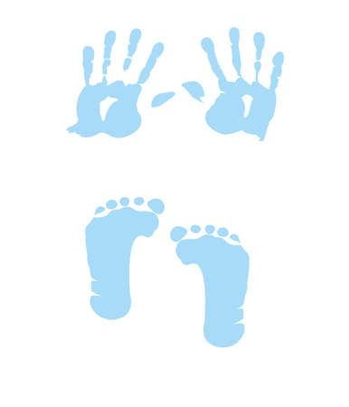 baby boy handprint - footprintのイラスト素材