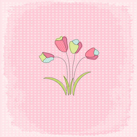 Floral greeting cardのイラスト素材