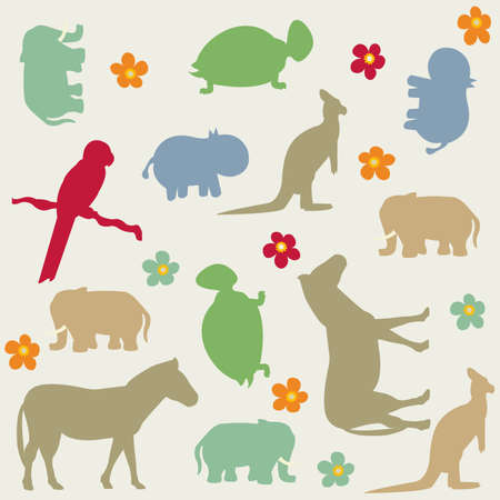 Seamless animal pattern for kidsのイラスト素材