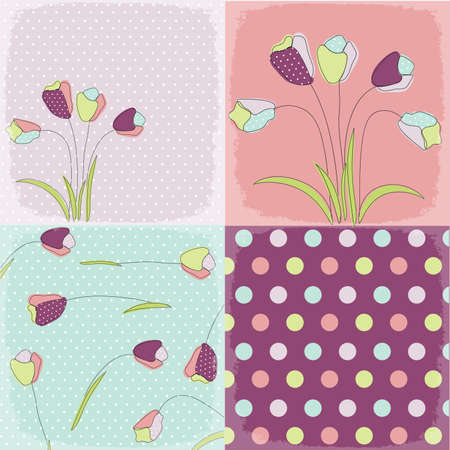 seamless patterns with floral fabric textureのイラスト素材