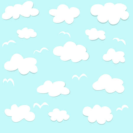 Seamless pattern with cloudsのイラスト素材