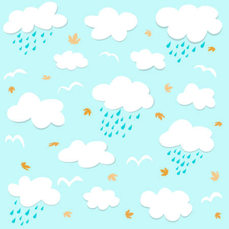Seamless pattern with cloudsのイラスト素材