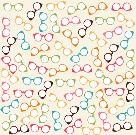 Seamless colorful pattern with glassesのイラスト素材
