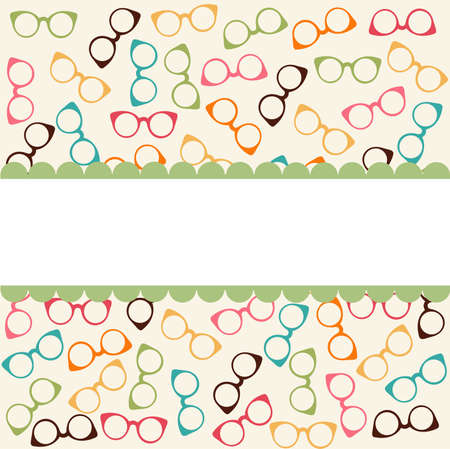 Seamless colorful pattern with glassesのイラスト素材