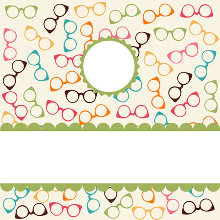 Seamless colorful pattern with glassesのイラスト素材