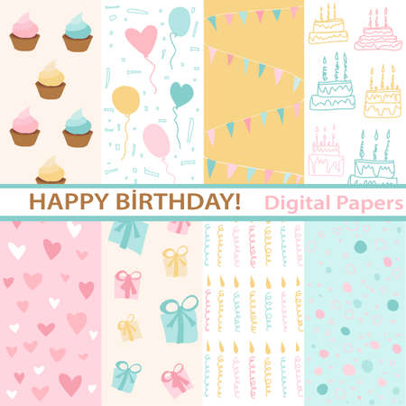 Set of Birthdayのイラスト素材