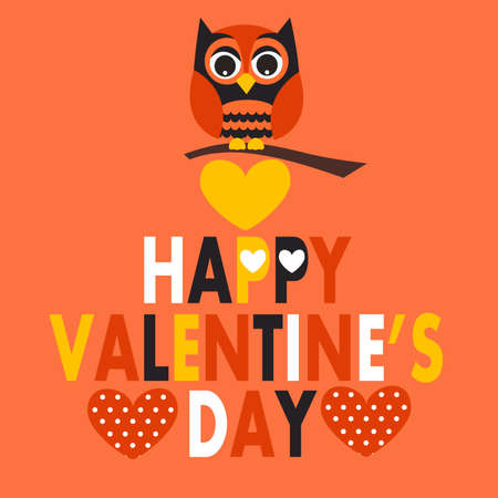 Valentines day owlのイラスト素材