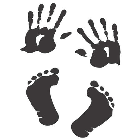 Children's handprint and footprintのイラスト素材