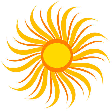 Drawing sun icon illustration on white background.のイラスト素材