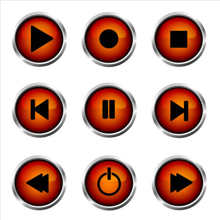 Set of media buttonsのイラスト素材