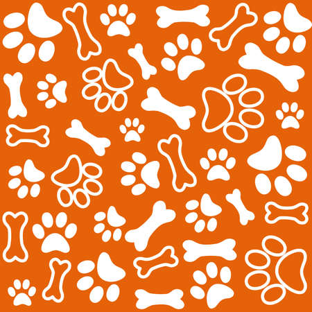 Background with dog paw print and boneのイラスト素材