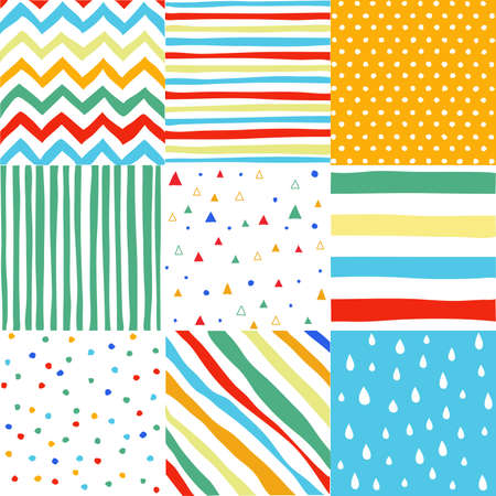 seamless patterns with fabric texturesのイラスト素材
