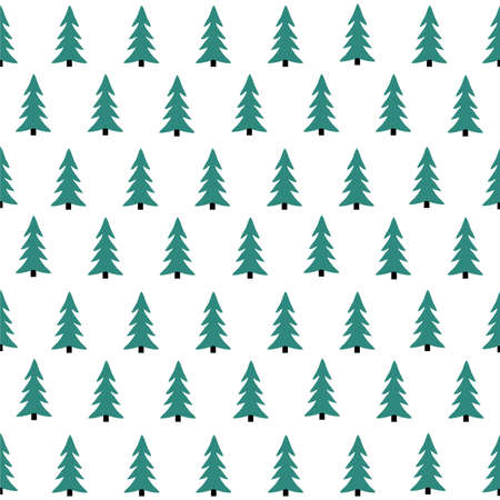 Seamless pattern with Christmas tree. Winter forest.のイラスト素材