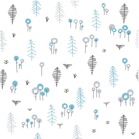 Winter seamless floral pattern