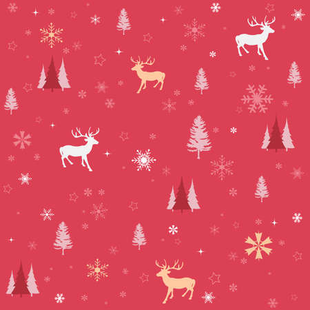 Seamless natural ornament on the Christmas theme