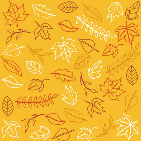 Hello Autumn. Autumn leaves background.のイラスト素材