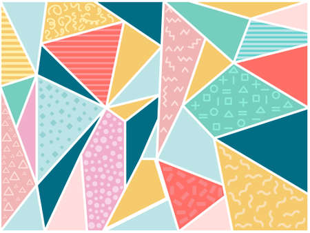 Abstract geometric background vector image, swatches memphis patternのイラスト素材