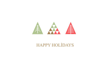 Christmas card with christmas tree. Happy holidays postcardのイラスト素材