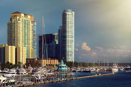 Biscayne Bay, Miami Beach, Florida, United Statesの写真素材