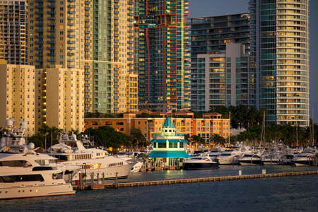 Biscayne Bay, Miami Beach, Florida, United Statesの写真素材