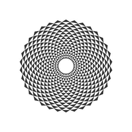 Black and White Circular Fractal Design. Digital flower. Vector illustration.のイラスト素材