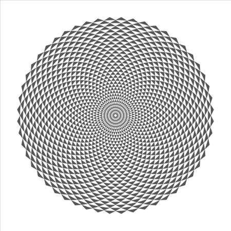 Black and White Circular Fractal Design. Digital flower. Vector illustration.のイラスト素材