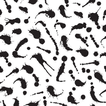 Abstract artistic paint splashes and blots seamless pattern. Hand drawn splash texture. For cards, invitations, identity, books, advertisement, magazine textile and interior decoration.のイラスト素材