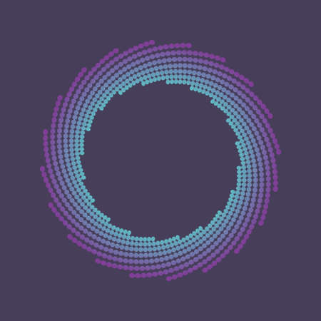 Color halftone circle. Vector abstract design element.のイラスト素材