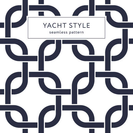 Rounded squares seamless pattern. Yacht style design. Fashionable elegant background. Template for...