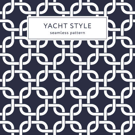 Rounded squares seamless pattern. Yacht style design. Fashionable elegant background. Template for...