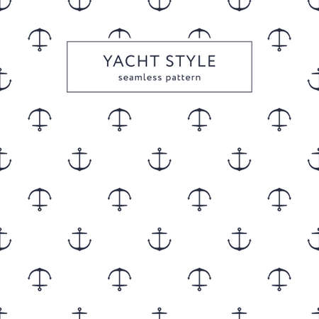 A Seamless anchor navy blue pattern on Yacht style design.のイラスト素材