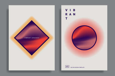 Set of abstract backgrounds with vibrant gradient shapes. Design template for covers, placards, posters, flyers, presentations, cards, banners, advertisement, identity. Vector illustration. Eps10のイラスト素材