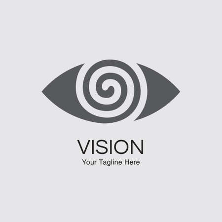 Eye vector logo design template. Modern minimal flat design style. Vector illustration.のイラスト素材