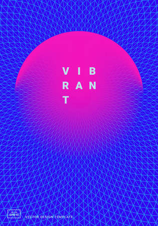 Trendy abstract design template with bright color vibrant gradient shapes. Applicable for covers, placards, posters, flyers, presentations and banners.のイラスト素材