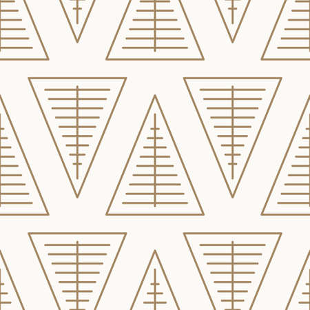 Seamless pattern with geometric Christmas trees. Winter holidays collection. Merry Christmas and...
