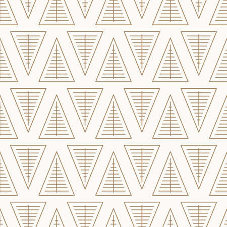 Seamless pattern with geometric Christmas trees. Winter holidays collection. Merry Christmas and Happy New year. Abstract textured background design. Modern elegant wallpaper. Vector illustration.のイラスト素材