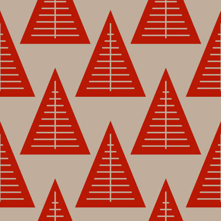 Seamless pattern with geometric Christmas trees. Winter holidays collection. Merry Christmas and Happy New year. Abstract textured background design. Modern elegant wallpaper. Vector illustration.のイラスト素材