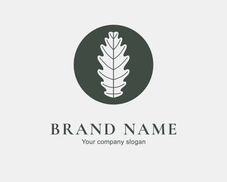 Oak leaf  design. Silhouette creative symbol. Universal icon. Leaf sign. Simple logotype template for premium business. Vector illustration.のイラスト素材