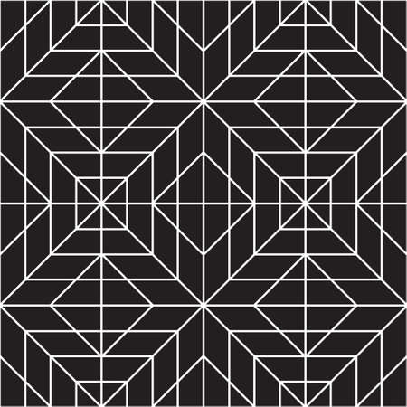 Abstract geometric seamless pattern. Black and white background design. Template for prints, wallpaper, wrapping paper, fabrics, covers, flyers, banners, posters and placards. Vector illustration.のイラスト素材