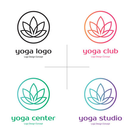 Abstract flower design. Line creative symbol. Universal icon. Lotus yoga spa sign. Simple logotype template for premium business. Vector illustration.のイラスト素材
