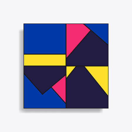 Seamless pattern with simple geometric shapes. Abstract design composition. Colorful fashion background. Vector minimalistic illustration. Modern elegant wallpaper.のイラスト素材