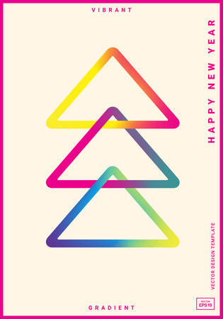 Winter holidays greeting card with colorful pictogram. Happy new year. Modern design template for postcards, invitations, posters, banners. Vector illustration.のイラスト素材