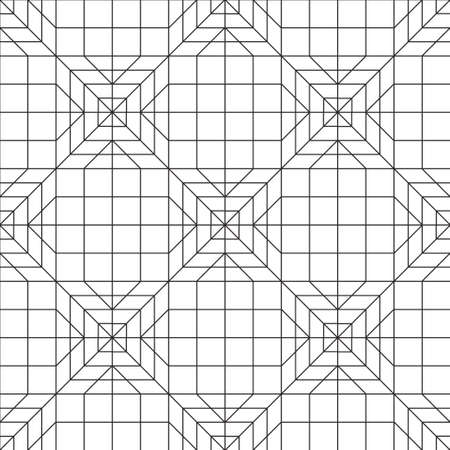 Abstract geometric seamless pattern. Black and white background design. Template for prints, wallpaper, wrapping paper, fabrics, covers, flyers, banners, posters and placards. Vector illustration.のイラスト素材