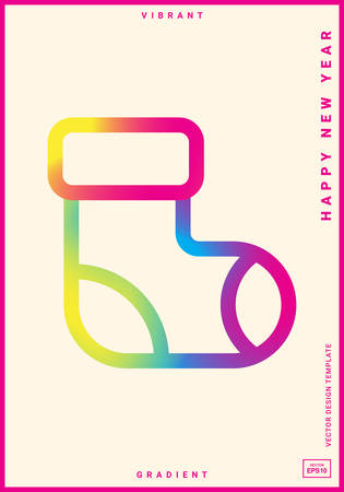 Winter holidays greeting card with colorful pictogram. Happy new year. Modern design template for postcards, invitations, posters, banners. Vector illustration.のイラスト素材