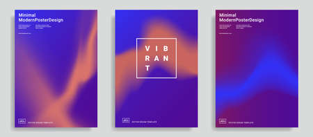 Set of trendy abstract design templates with vibrant gradient shapes. Bright colors. Applicable for...